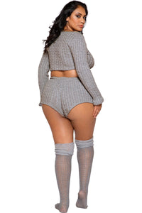 Shorty Boyfriend Pajama Set | Plus Size-Roma Confidential-SEXYSHOES.COM