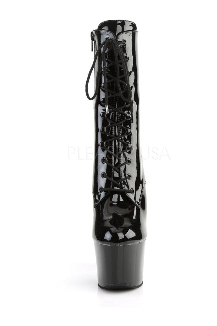 SKY-1020 Platform Boot | Black Patent-Pleaser-Ankle Boots-SEXYSHOES.COM