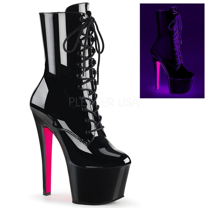 SKY-1020TT Platform Ankle Boot | Black Patent-Pleaser-SEXYSHOES.COM