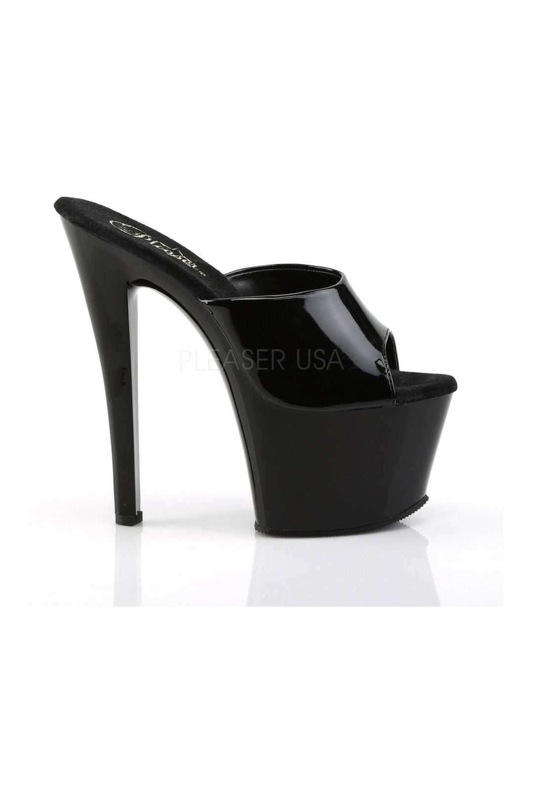 Pleaser SKY-301 Platform Sandal in Black Patent