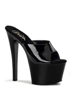 SKY-301 Platform Sandal  | Black Patent