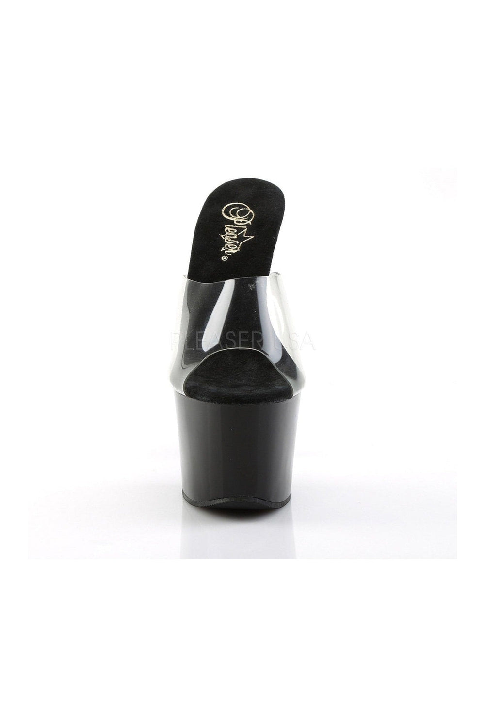 SKY-301 Platform Sandal | Black Vinyl-Pleaser-Slides-SEXYSHOES.COM