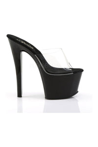 Pleaser SKY-301 Platform Sandal in Black Vinyl