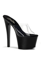 SKY-301 Platform Sandal  | Black Vinyl