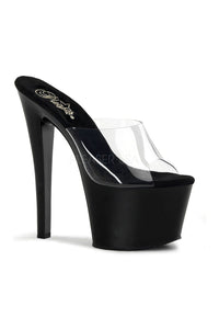 Pleaser SKY-301 Platform Sandal in Black Vinyl from SexyShoes.com