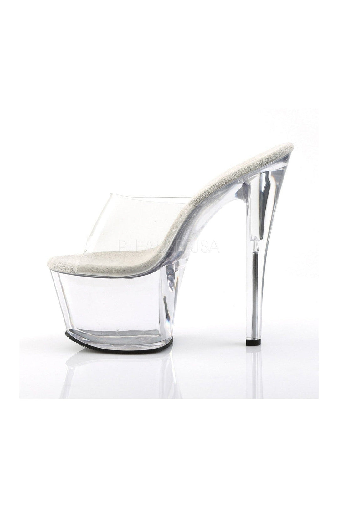 Pleaser SKY-301 Platform Sandal in Clear Vinyl