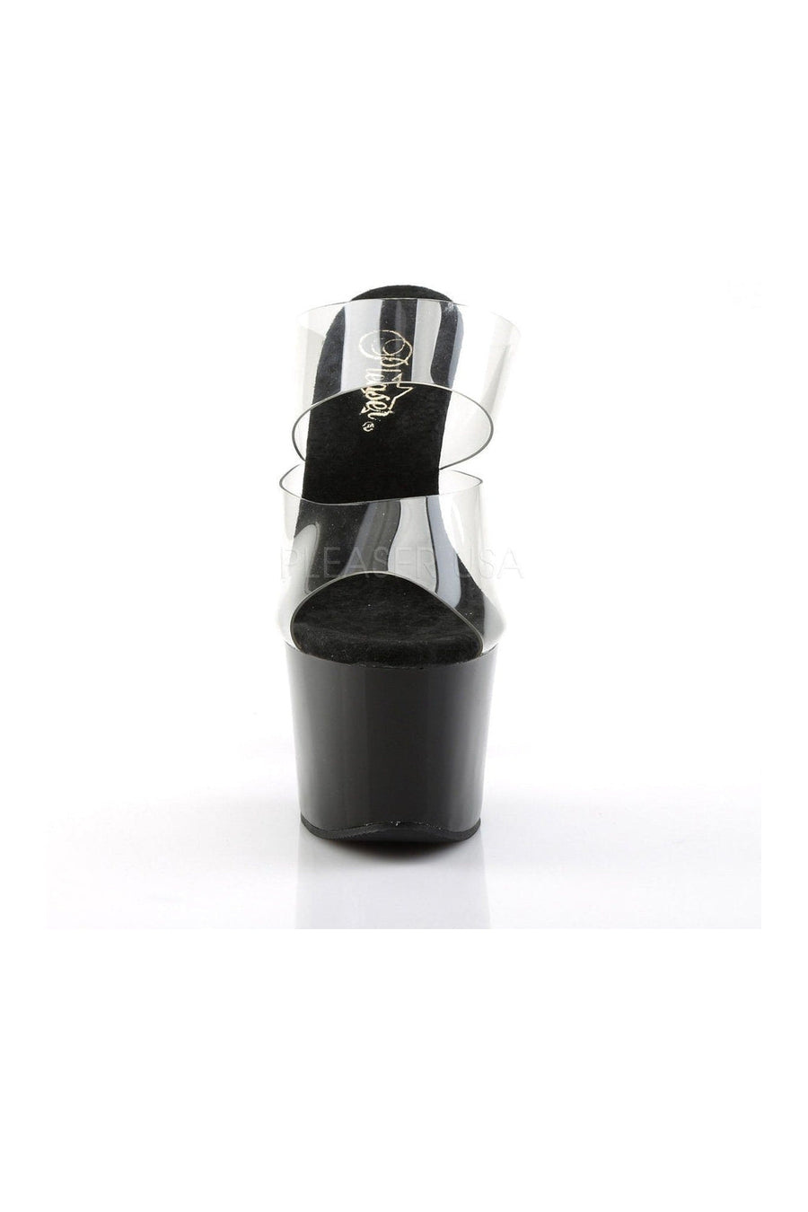 Pleaser SKY-302 Platform Slide in Black Vinyl