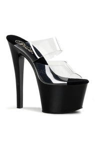 Pleaser SKY-302 Platform Slide in Black Vinyl from SexyShoes.com