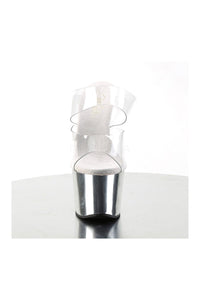 Pleaser SKY-302 Platform Slide in Clear Vinyl