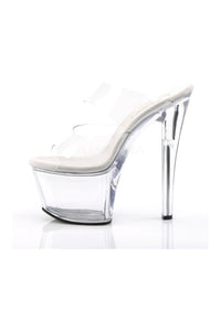 Pleaser SKY-302 Platform Slide in Clear Vinyl