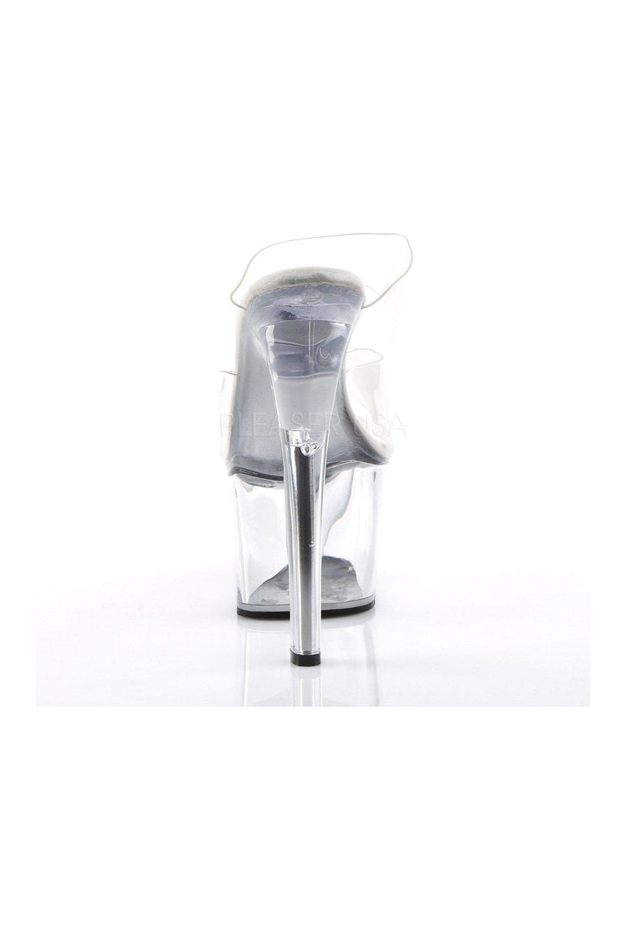 Pleaser SKY-302 Platform Slide in Clear Vinyl
