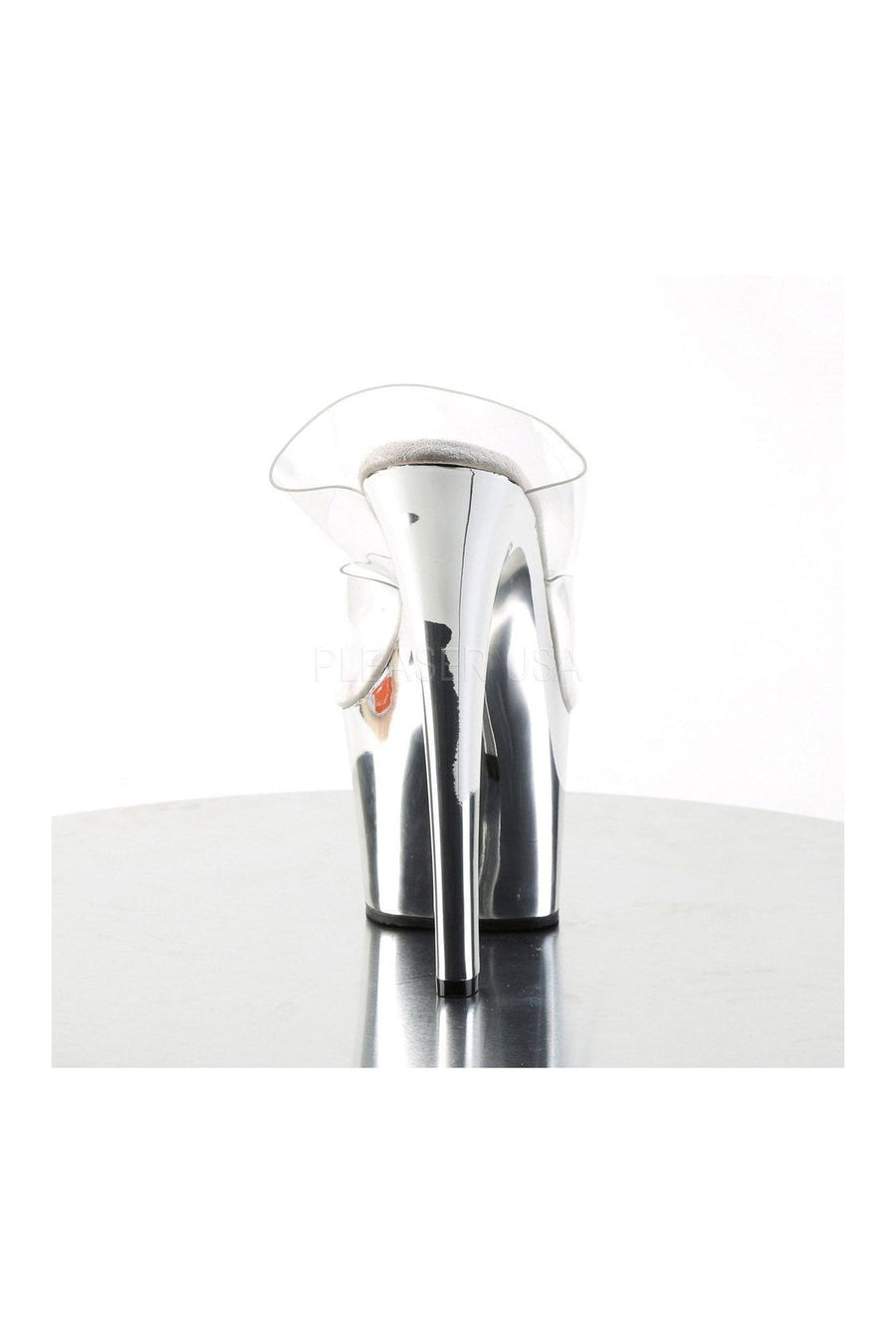 Pleaser SKY-302 Platform Slide in Clear Vinyl