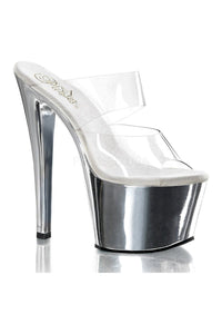 Pleaser SKY-302 Platform Slide in Clear Vinyl from SexyShoes.com