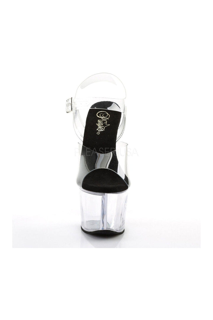 SKY-308 Platform Sandal | Black Vinyl-Pleaser-Sandals-SEXYSHOES.COM