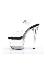 Pleaser SKY-308 Platform Sandal in Black Vinyl