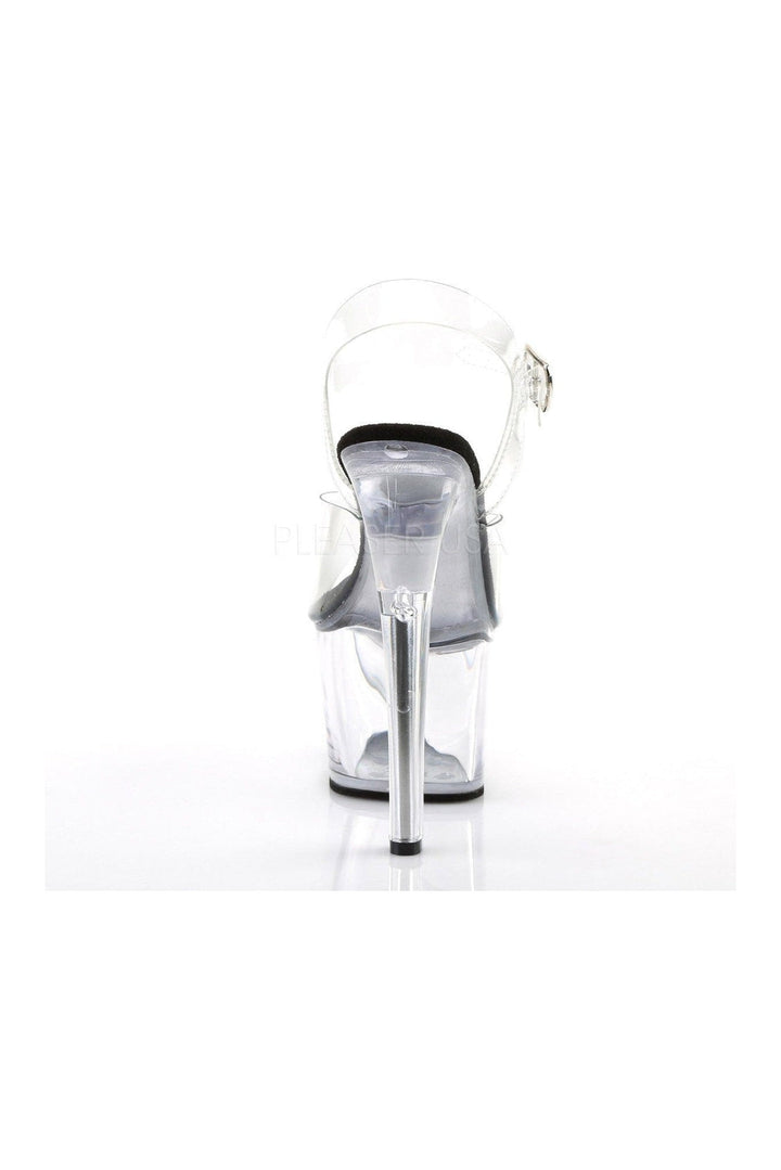 SKY-308 Platform Sandal | Black Vinyl-Pleaser-Sandals-SEXYSHOES.COM