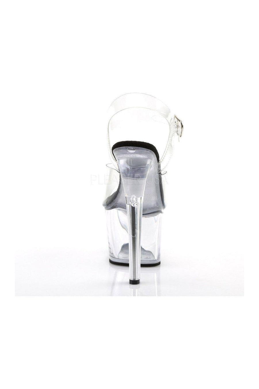 Pleaser SKY-308 Platform Sandal in Black Vinyl
