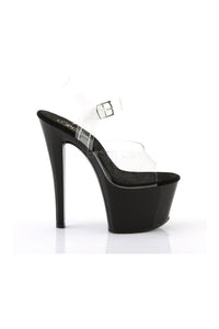 Pleaser SKY-308 Platform Sandal in Black Vinyl