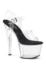 SKY-308 Platform Sandal  | Black Vinyl
