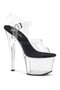 Pleaser SKY-308 Platform Sandal in Black Vinyl from SexyShoes.com