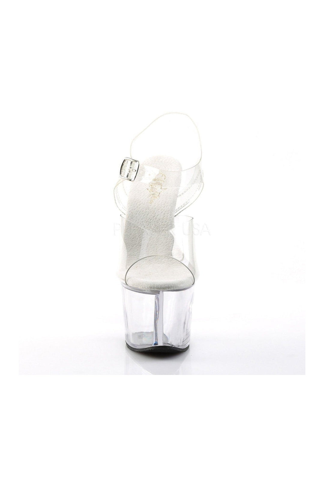 Pleaser SKY-308 Platform Sandal in Clear Vinyl