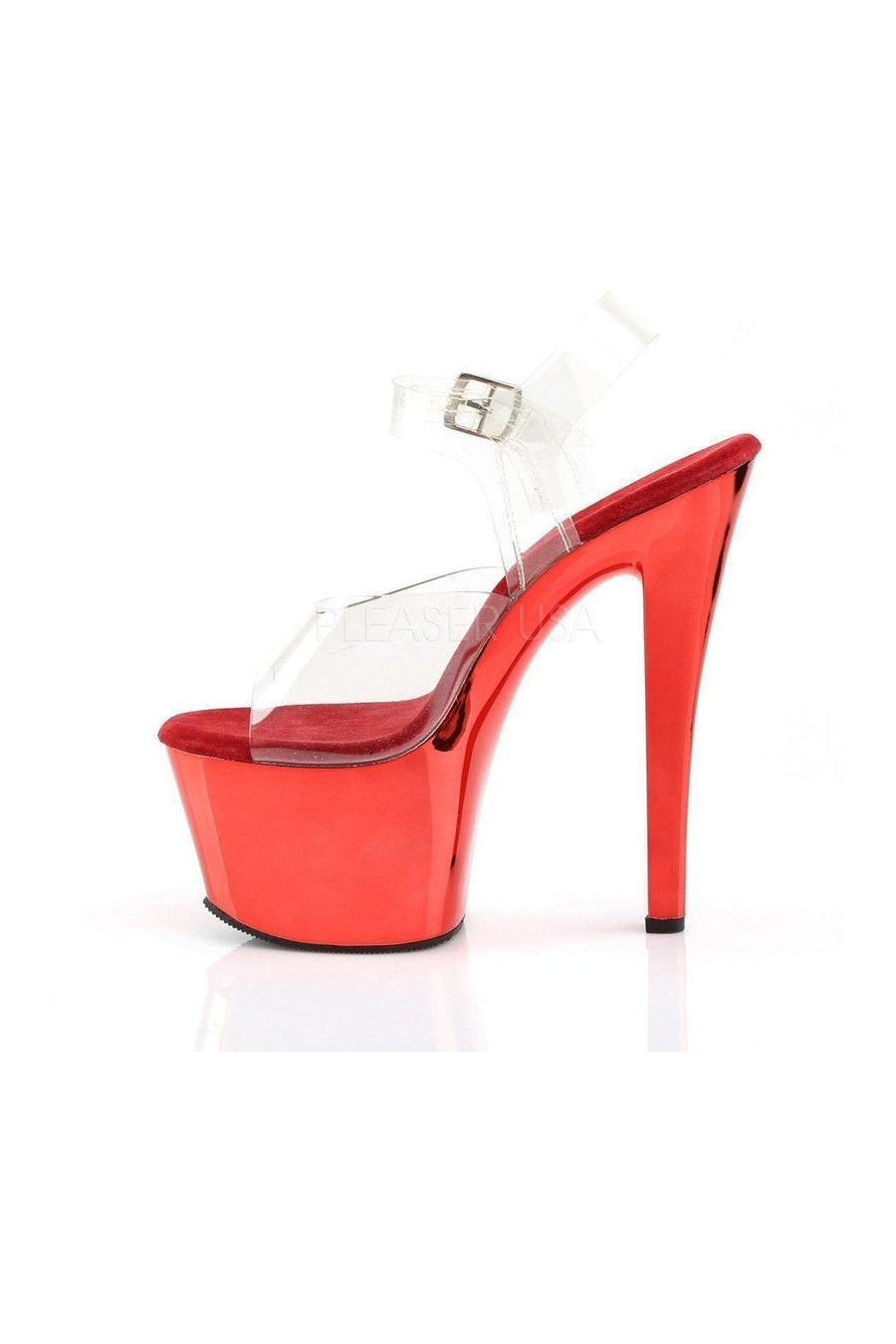Pleaser SKY-308 Platform Sandal in Clear Vinyl