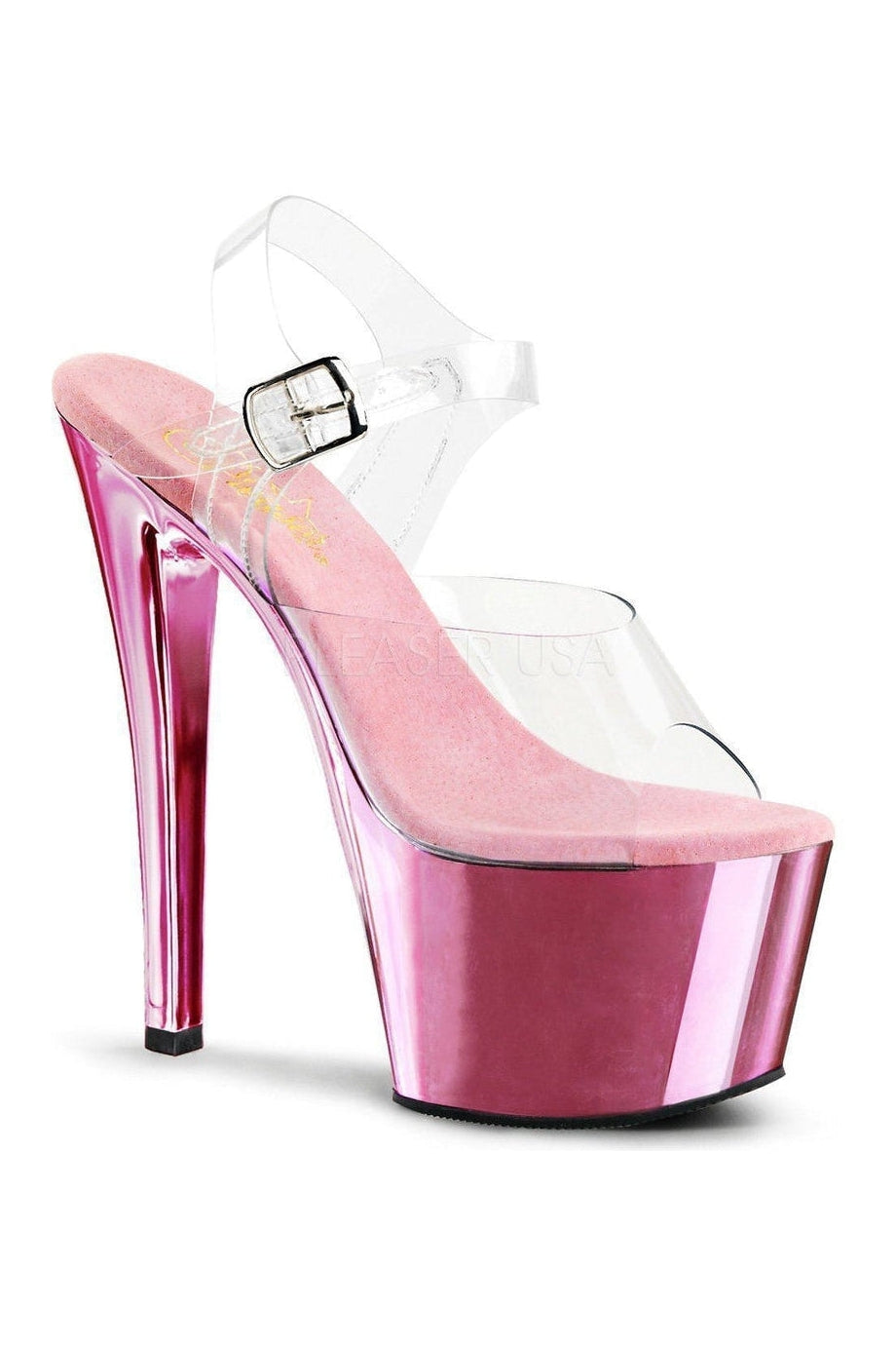 SKY-308 Platform Sandal | Clear Vinyl-Pleaser-Clear-Sandals-SEXYSHOES.COM