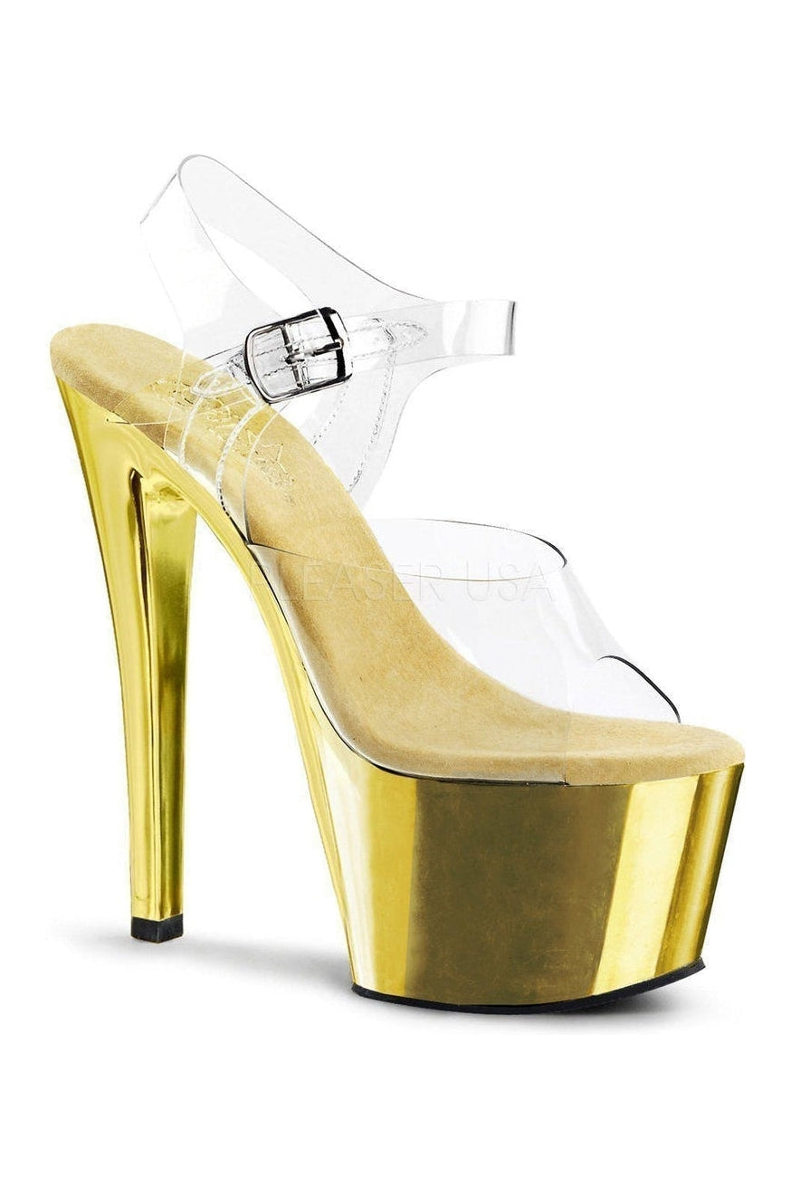 Pleaser SKY-308 Platform Sandal in Clear Vinyl from SexyShoes.com