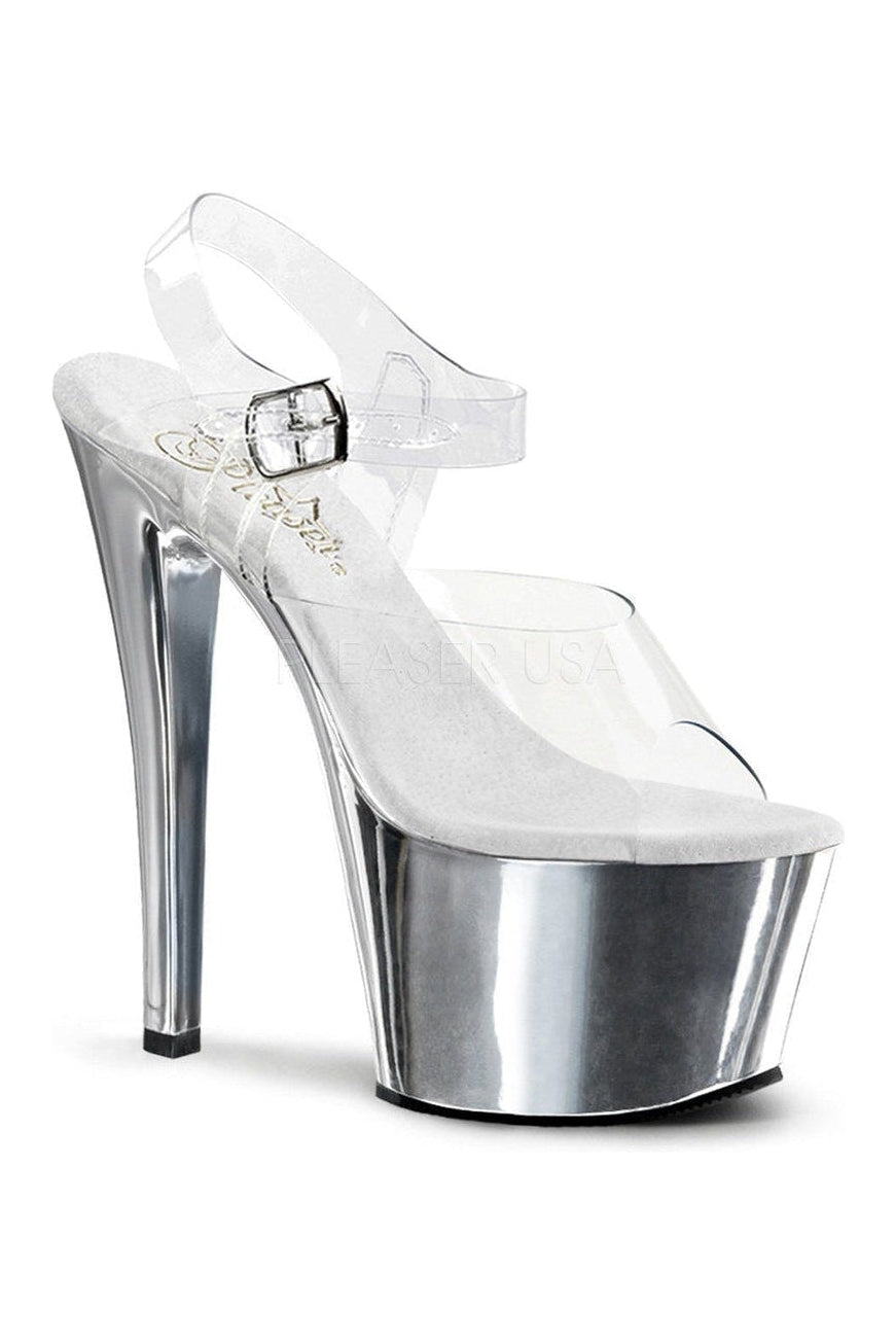 Pleaser SKY-308 Platform Sandal in Clear Vinyl from SexyShoes.com