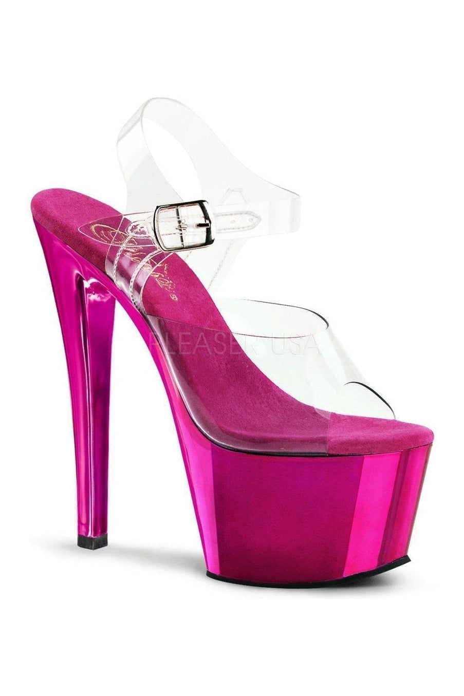 Pleaser SKY-308 Platform Sandal in Clear Vinyl from SexyShoes.com