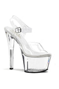 SKY-308 Platform Sandal  | Clear Vinyl