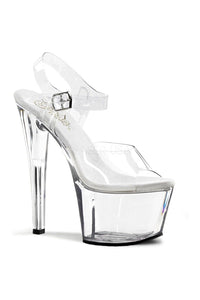 Pleaser SKY-308 Platform Sandal in Clear Vinyl from SexyShoes.com