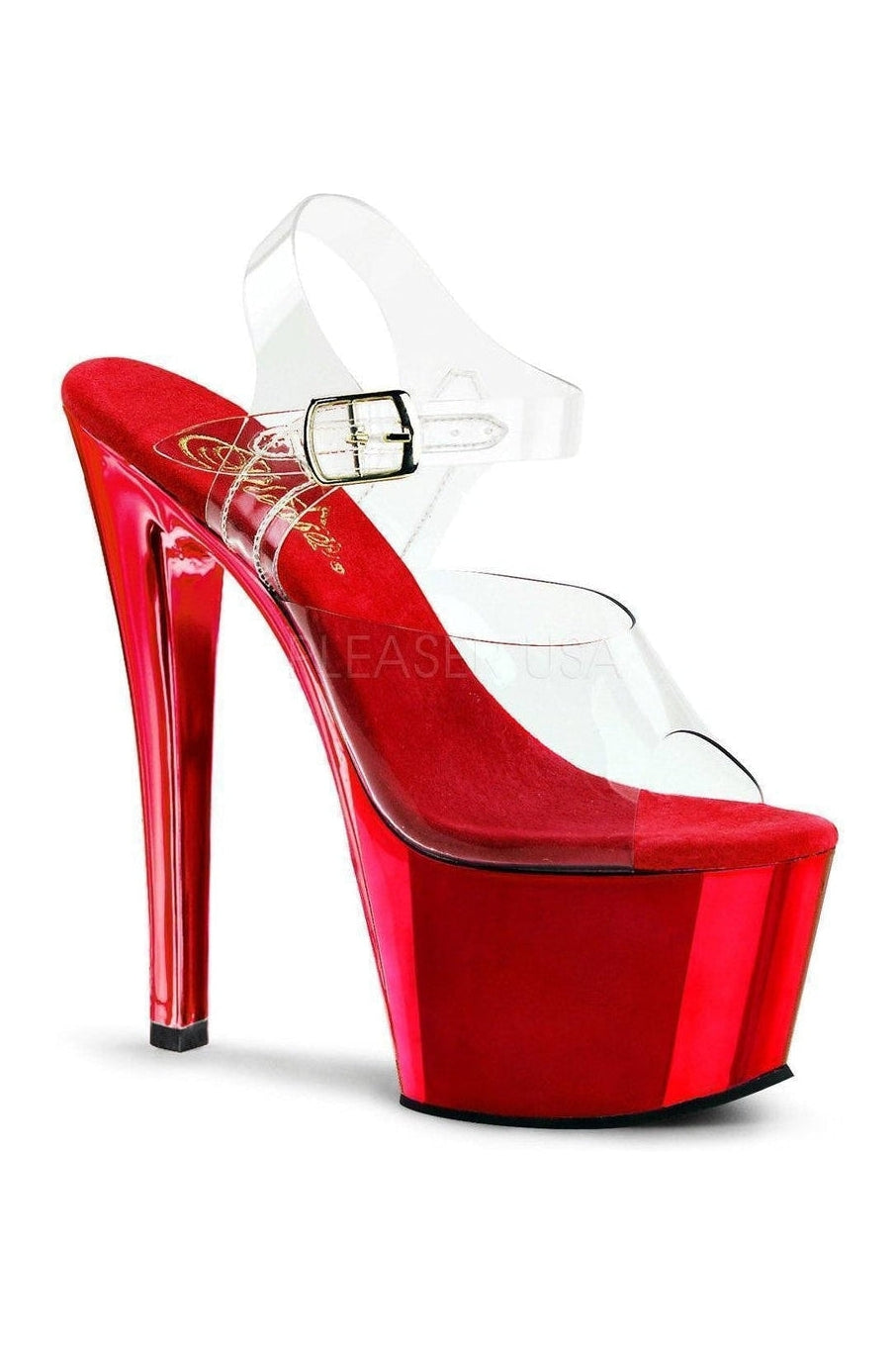 Pleaser SKY-308 Platform Sandal in Clear Vinyl from SexyShoes.com