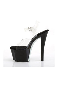Pleaser SKY-308CRS Platform Sandals in Black Vinyl