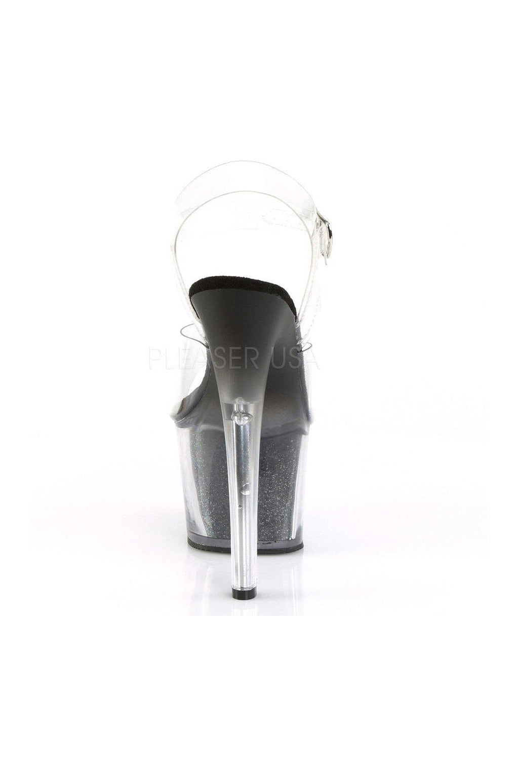 Pleaser SKY-308G-T Platform Sandal in Black Vinyl