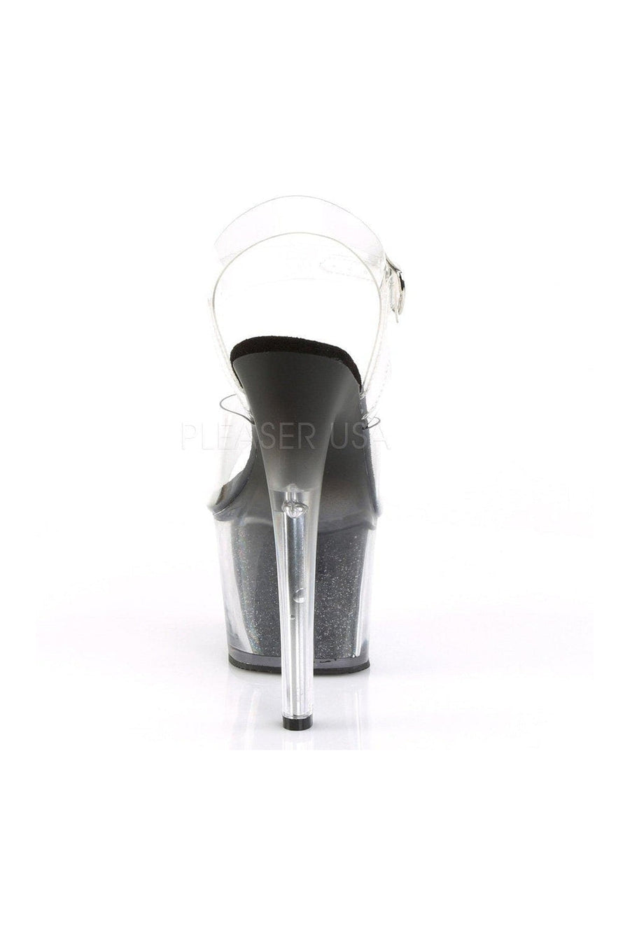 Pleaser SKY-308G-T Platform Sandal in Black Vinyl
