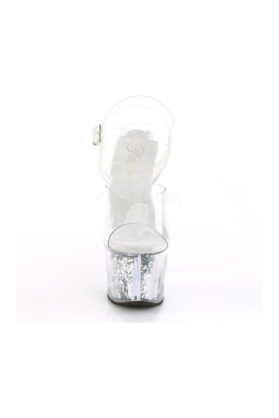 Pleaser SKY-308GF Platform Sandal in Clear Vinyl