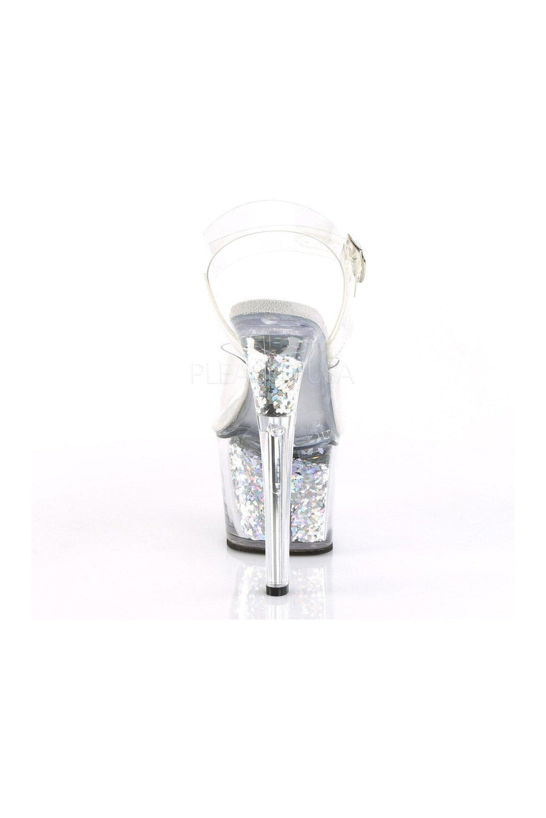 Pleaser SKY-308GF Platform Sandal in Clear Vinyl