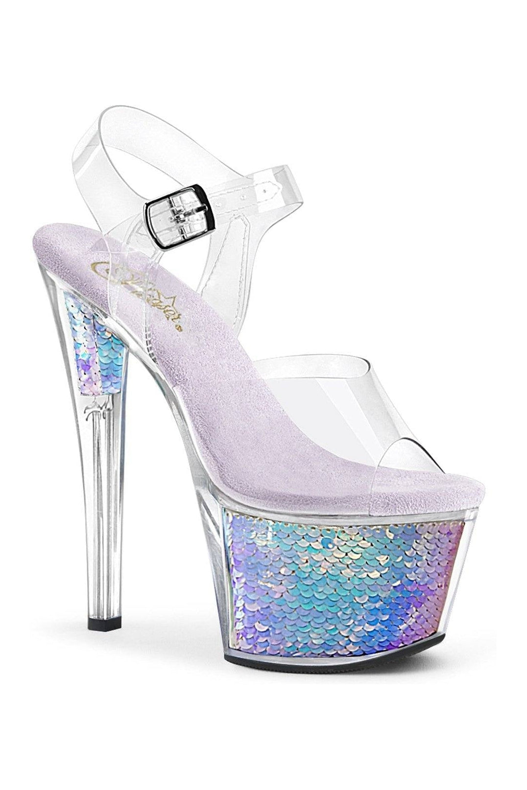 Pleaser SKY-308MC Exotic Sandal in Hologram Vinyl from SexyShoes.com
