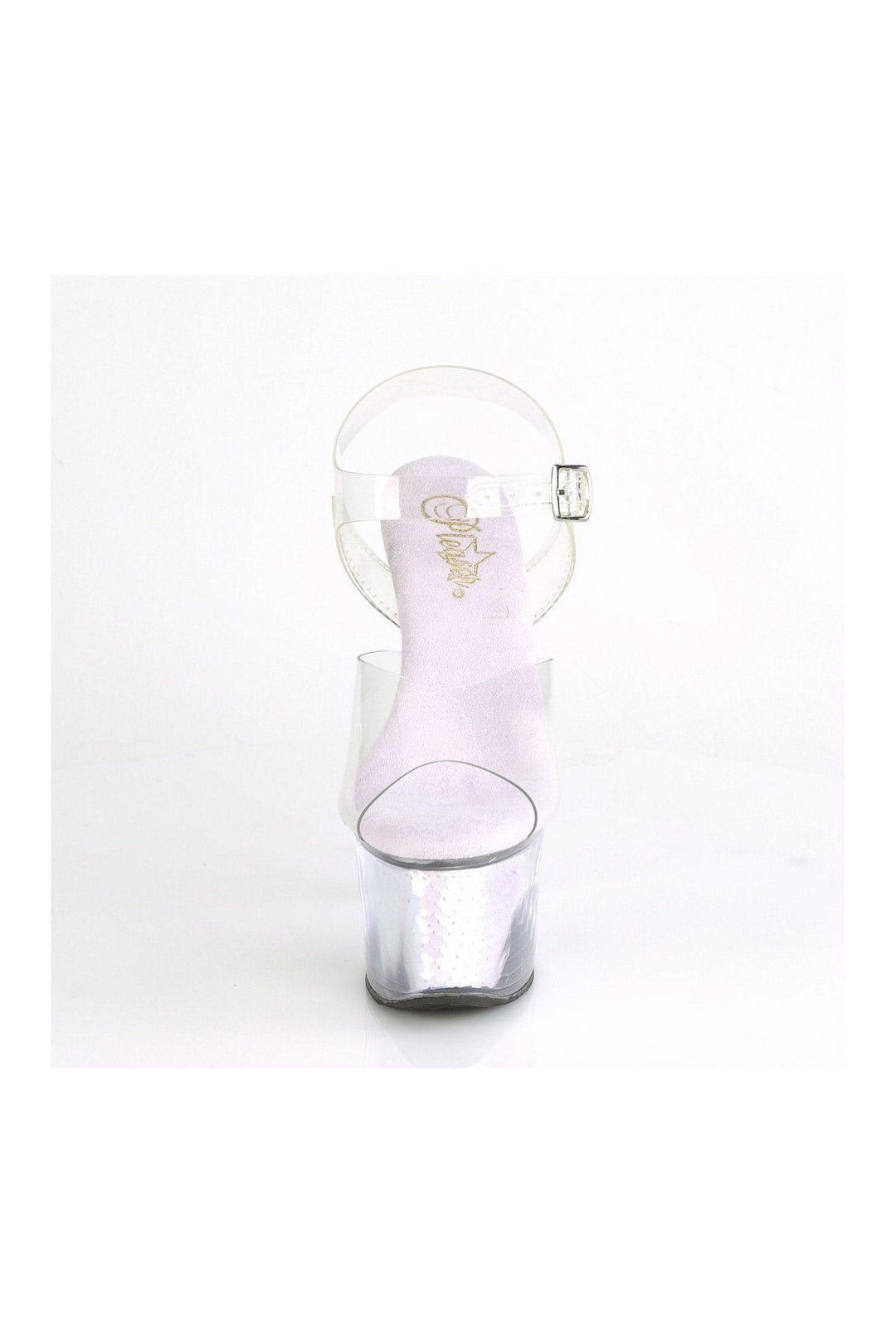 Pleaser SKY-308MC Exotic Sandal in Hologram Vinyl