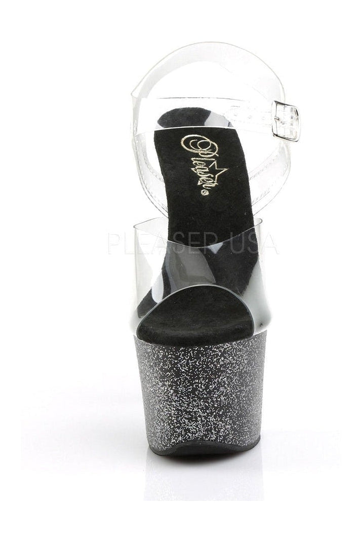 SKY-308MG Platform Sandal | Black Vinyl-Pleaser-Sandals-SEXYSHOES.COM
