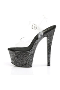 Pleaser SKY-308MG Platform Sandal in Black Vinyl