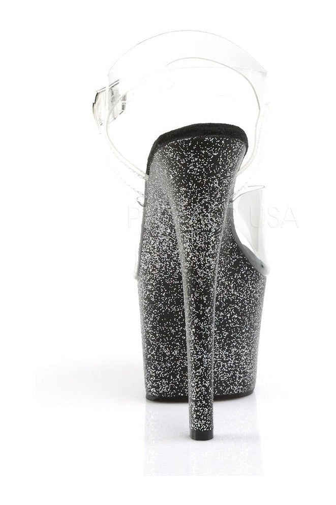 Pleaser SKY-308MG Platform Sandal in Black Vinyl