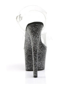 Pleaser SKY-308MG Platform Sandal in Black Vinyl