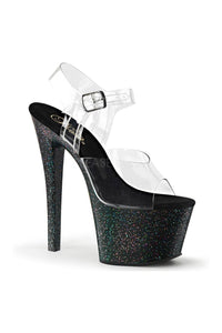 Pleaser SKY-308MG Platform Sandal in Black Vinyl from SexyShoes.com