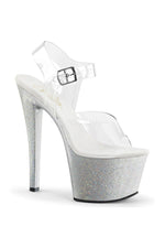 SKY-308MG Platform Sandal  | Clear Vinyl