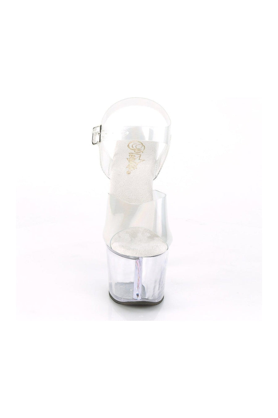 Pleaser SKY-308N-RBH Exotic Sandal in Clear Vinyl
