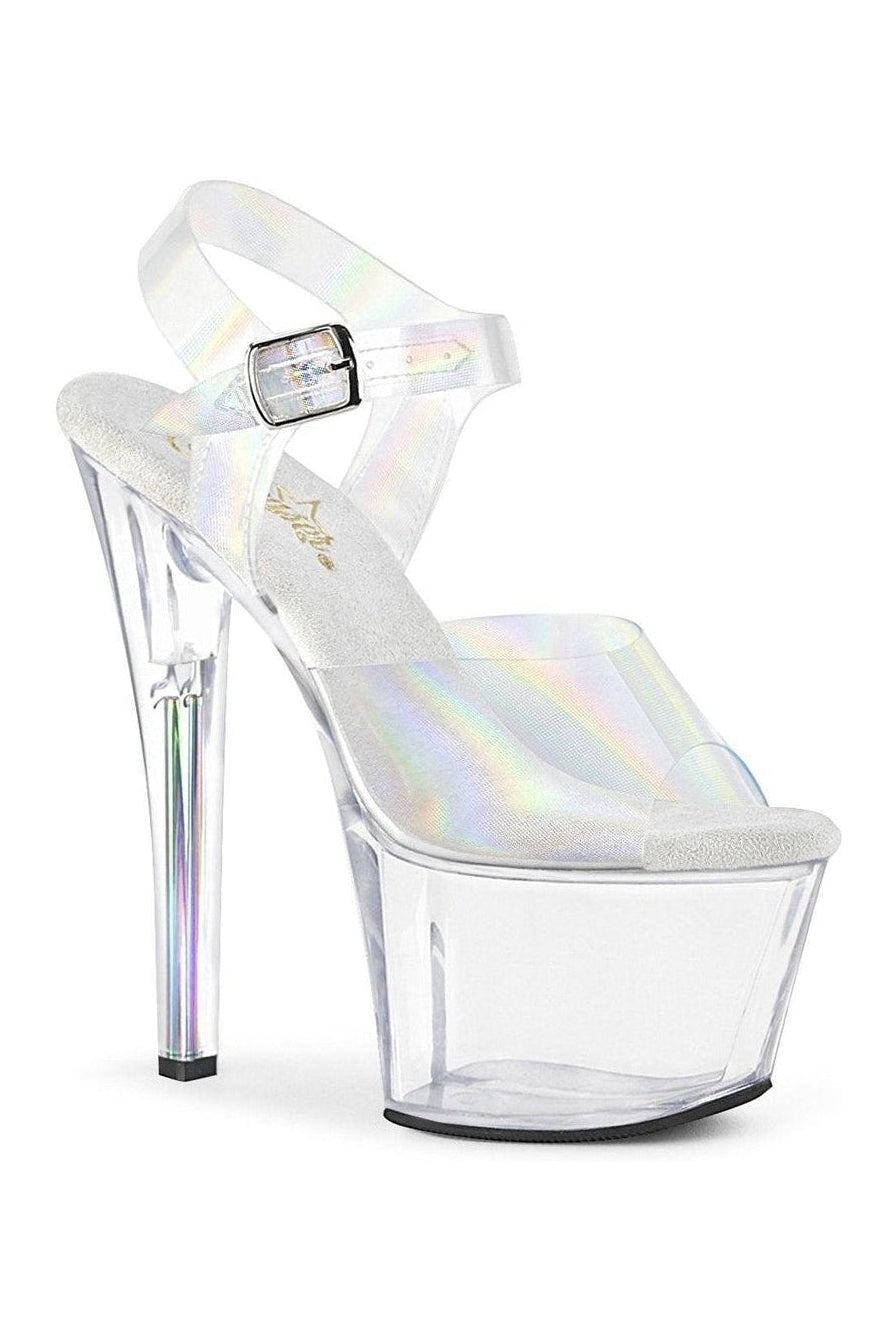 Pleaser SKY-308N-RBH Exotic Sandal in Clear Vinyl from SexyShoes.com