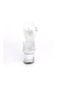 Pleaser SKY-308N Exotic Platform Sandal in Silver Faux Leather