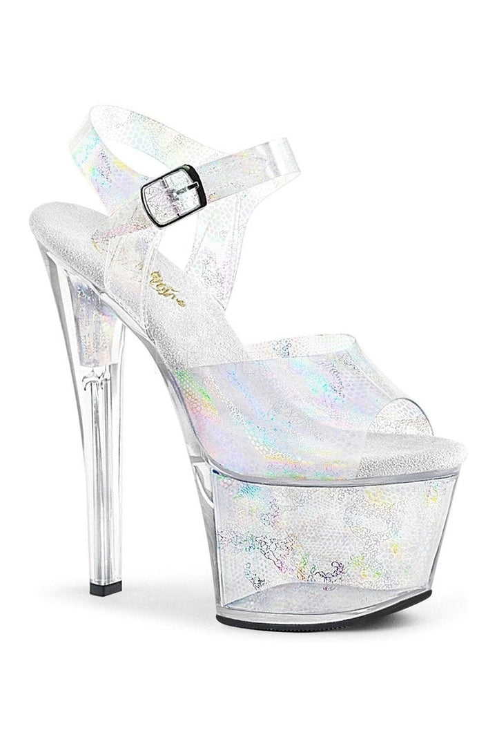 Pleaser Silver Sandals Platform Stripper Shoes | Buy at Sexyshoes.com
